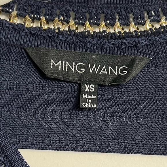 MING WANG DARK BLUE GOLD BEAUTIFUL WOMEN JACKET TOP BRAND NEW WITH TAGS XS - Picture 5 of 5